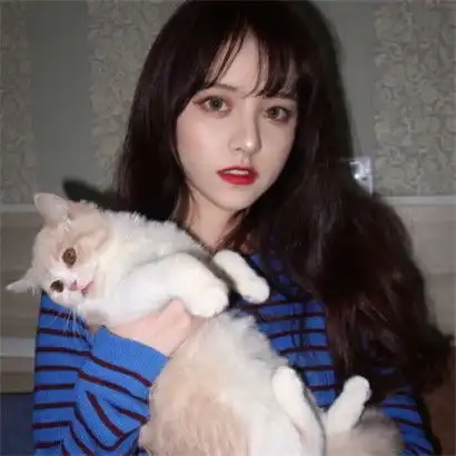 少女与猫头像女生