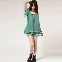 胖mm春夏韩版女装新款时尚波点荷叶边喇叭袖系带飘逸雪纺衬衫衬衣