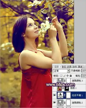 利用ps打造漂亮的早秋晨光橙黄色美女照片