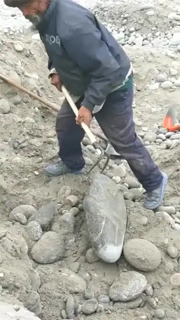 实拍新疆挖玉的现场,老大爷正在努力挖玉,生活不易更要努力