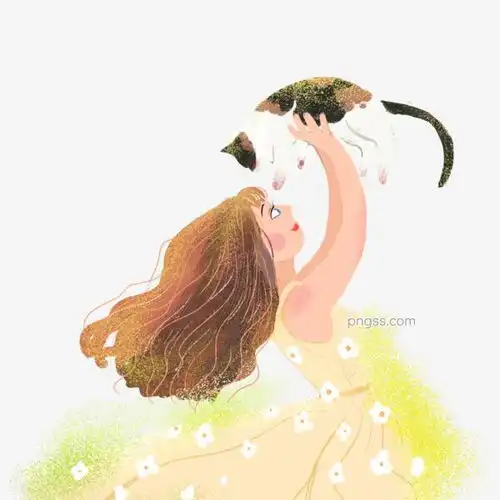 卡通小女孩和猫玩耍png素材图片大小2000x2000px图片尺寸2.55mb来自png搜索网pngss.com免费免扣png素材下载花朵花裙子卡通卡通手绘可爱猫咪女孩清新手绘小美女小女孩