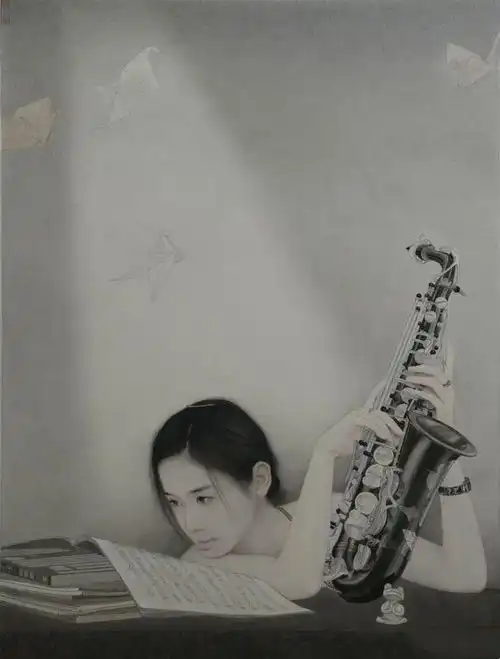 范春晓工笔画少女,唯美
