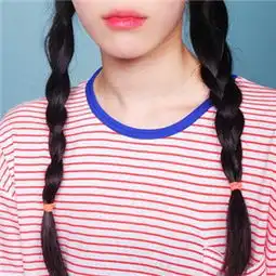 求相似图片,双辫子条纹衣服的头像,上边不露头下边只有条纹衣服,急