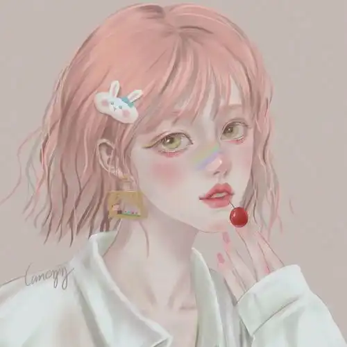 手绘女生头像没人规定一朵花必须长成向日葵或玫瑰