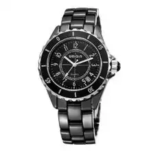 weiqin威琴进口石英机芯手表防磨蓝宝石镜面单日历防水精密陶瓷女表黑色w2194怎么样,好不好