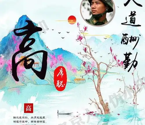 唯美中国风,11款彩色姓氏头像,上善若水梦中人