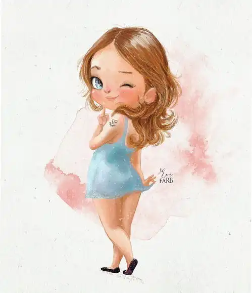 可爱的少女与呆萌的动物组成的插画,情绪饱满且治愈人心