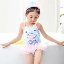 忆爱yiai儿童泳衣女童泳衣可爱连体速干防晒泳衣儿童泡温泉泳衣蜜芽