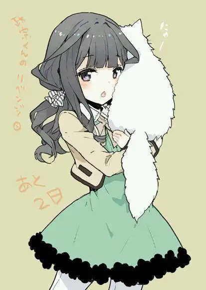 街头小巷少女与猫