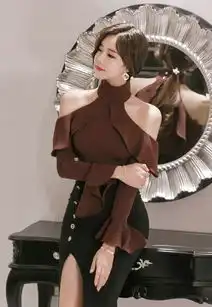 气质香肩美女包臀开叉长裙养眼写真2