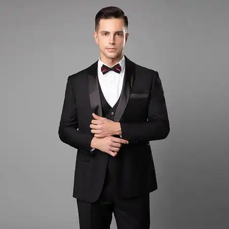 汤河之家2019新款男士商务西装西服外套职业正装结婚礼服b