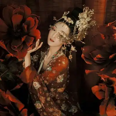 古风头像女红衣伤感