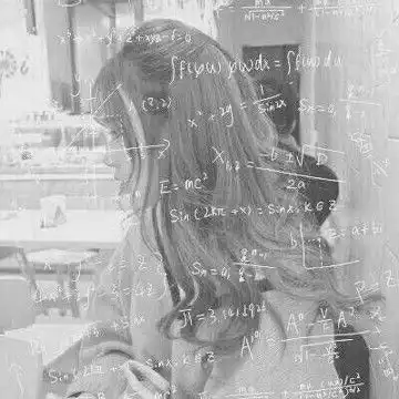 带数学公式背影女生头像