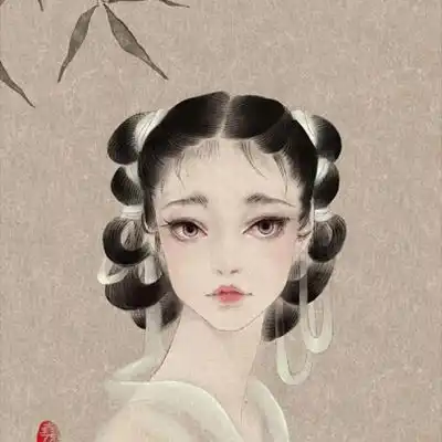 古风女生头像,尧立插画12张词牌美人