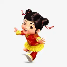 2017鸡年新年开心女娃娃png图片素材免费下载png格式熊猫办公