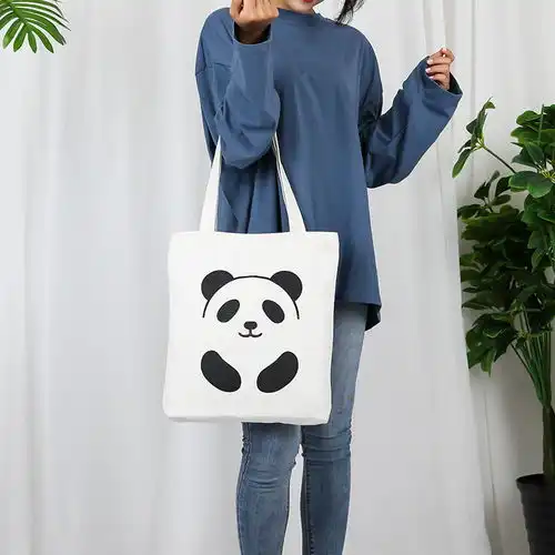 帆布包女单肩韩版文艺卡通斜跨学生购物袋大容量百搭ins风帆布包