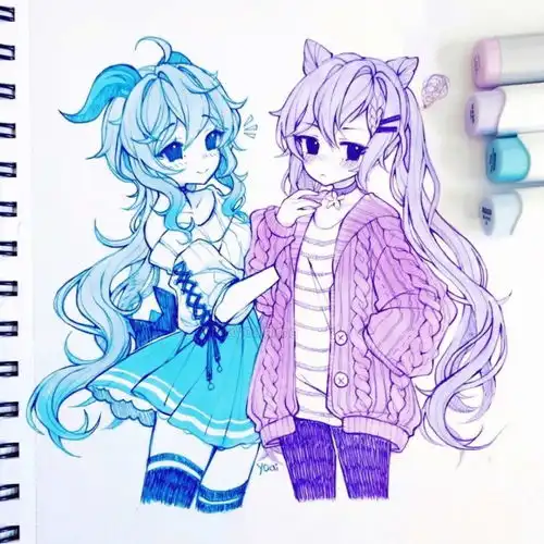 手绘大佬更新了二次元q版动漫少女合集新手肝
