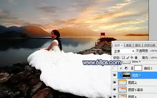 怎么样使用ps调制唯美的霞光色河边婚片2
