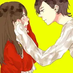 二次元摸摸头动漫情侣摸摸头温馨美图