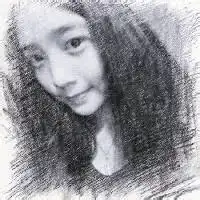 女黑白头像素描铅笔素描