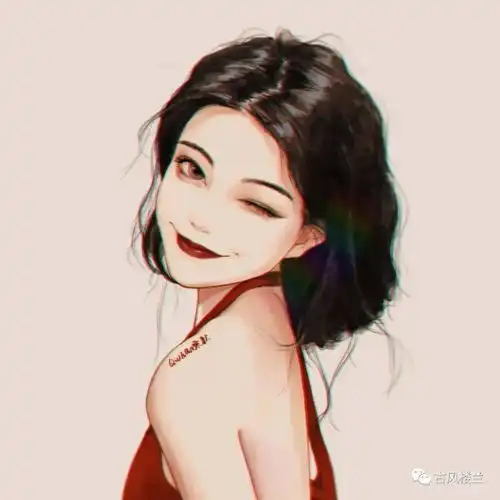 最新一期红衣小姐姐复古头像,快拿去换上吧