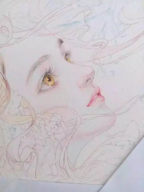 这些彩铅插画带着仙气,谁能不喜欢呀