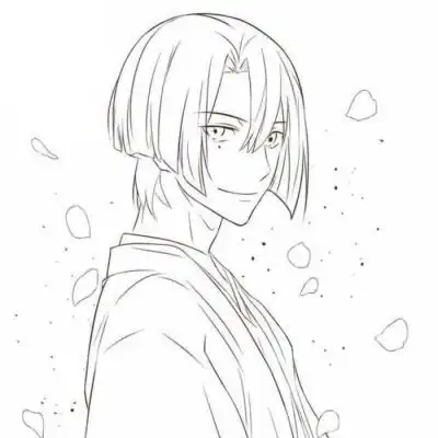 女黑白头像素描铅笔画