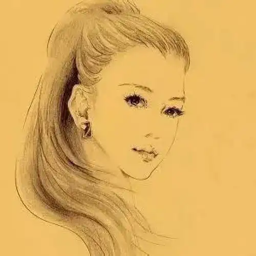 女黑白头像素描女生
