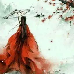 想要古风红衣美女漫画图片