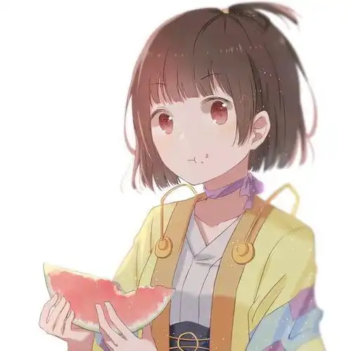 唯美橙色系动漫女生头像