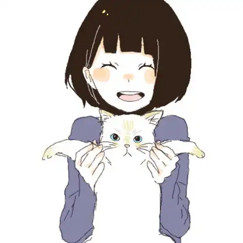 二次元小清新女生头像猫咪短发少女