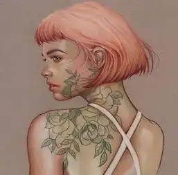 布满纹身的花臂少女如此美腻体验elenapancorbo的画如其人