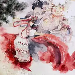 异域风情下的水彩人物插画隐约中还有几分东方神韵你觉得呢