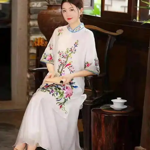 夏天穿这样美美又仙气的旗袍,美的有多好看任何场合都可以美美的出行
