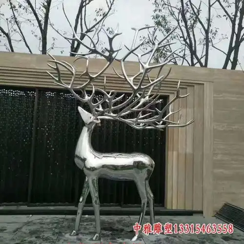不锈钢几何抽象鹿雕塑自贡抽象鹿金属雕塑价格