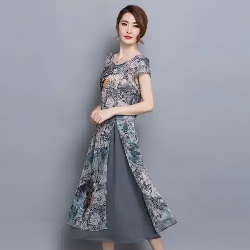 女人四五十岁,建议穿这高雅欧货裙,精致美嫩又显女人味,美爆了