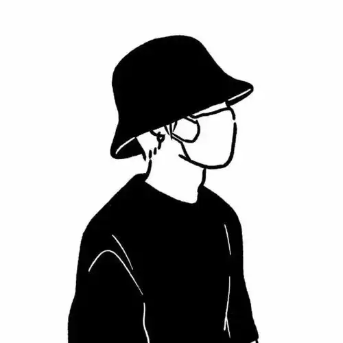 头像男黑白简笔男生