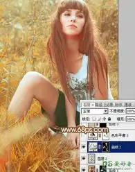 ps调色教程给性感的欧美少女照片调出暖暖的橙红色调18