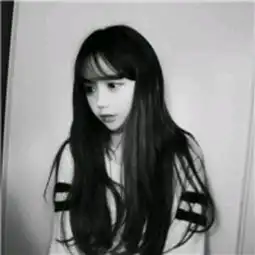 黑色影子侧面头像女黑白