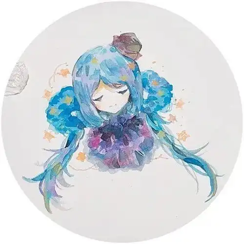 可爱卡哇伊的小女生水彩动漫手绘