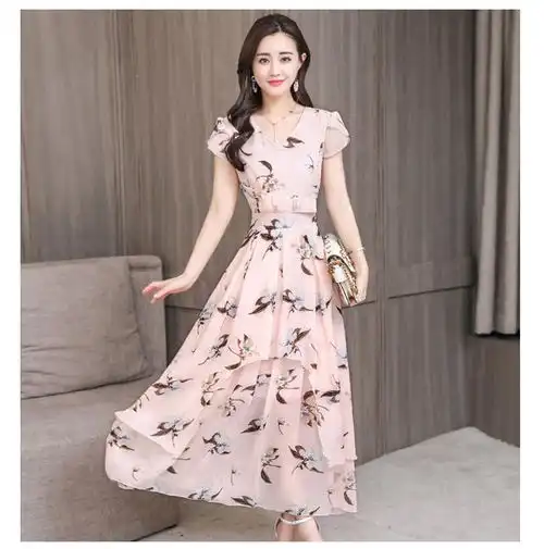 时尚雪纺女装头像连衣裙