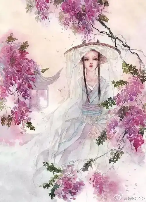 春风十里,不如你回眸浅笑梦幻的水彩童话