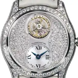 格拉苏蒂女款小夜曲陀飞轮腕表白色表带