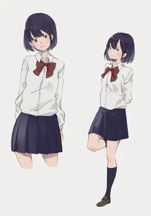 绘画参考画师笔下软萌的jk制服少女动态速写素材
