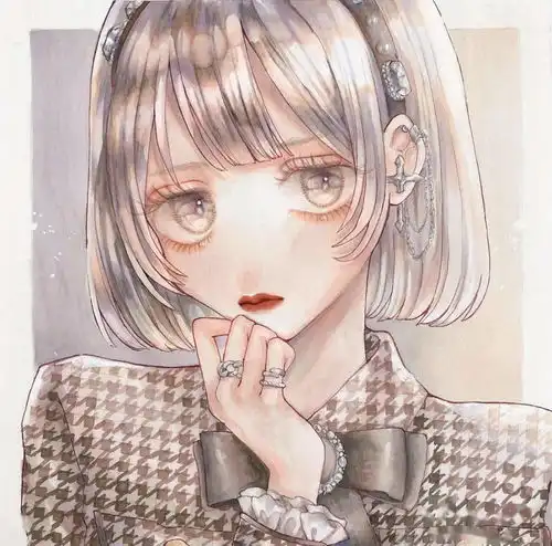 马克笔插画眼睛超美软萌洛丽塔漫画少女头饰发型裙子上色画法