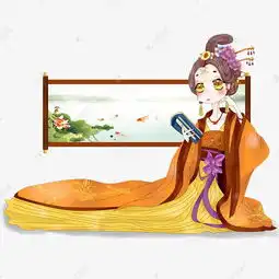动漫厚涂手绘原创古风雍容华贵看书的女子插画png素材图片免费下载高清psd千库网图片编号11287914