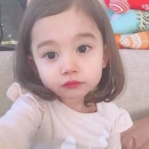 萌娃头像女搞怪小孩晚生