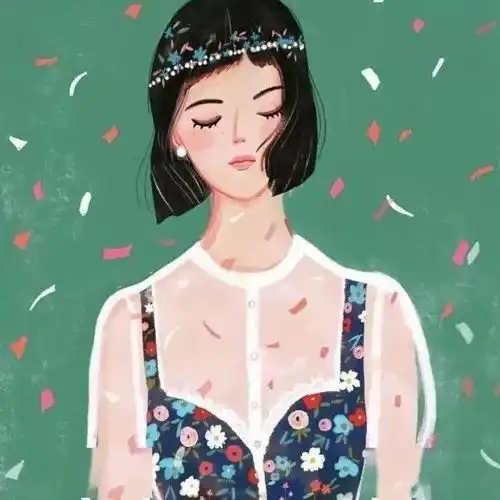 插画女生头像