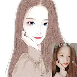 定制q版写实卡通唯美黑白简笔qq微信头像标图案