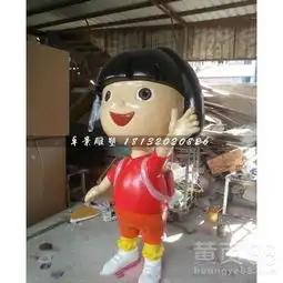 背书包的卡通小女孩玻璃钢卡通人物雕塑-黄页88网